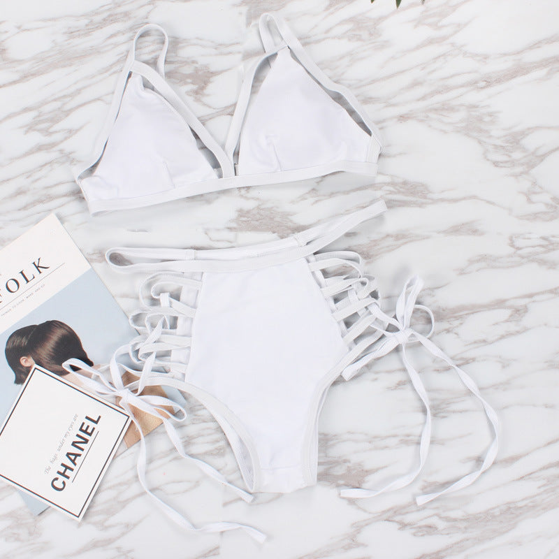 strap bikini split swimsuit