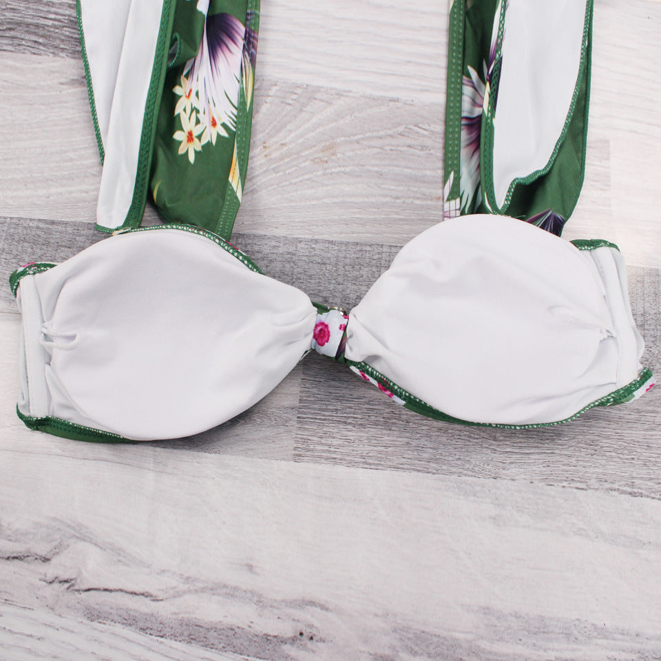 High-waisted printed bikini