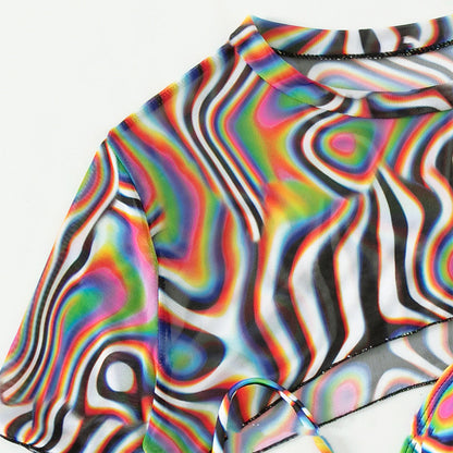 Rope Mesh Colorful Bikini