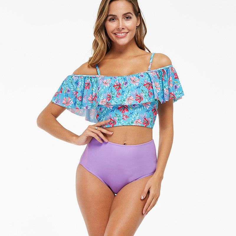 High-waisted Printed Swimsuit
