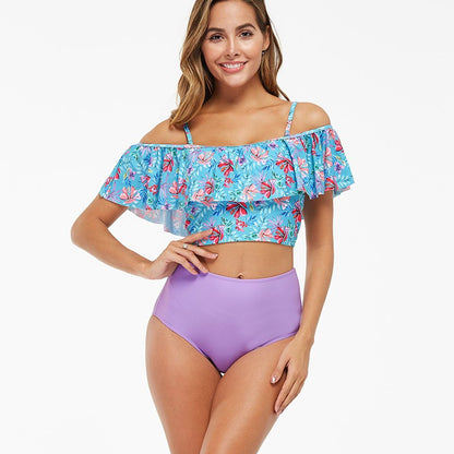 High-waisted Printed Swimsuit