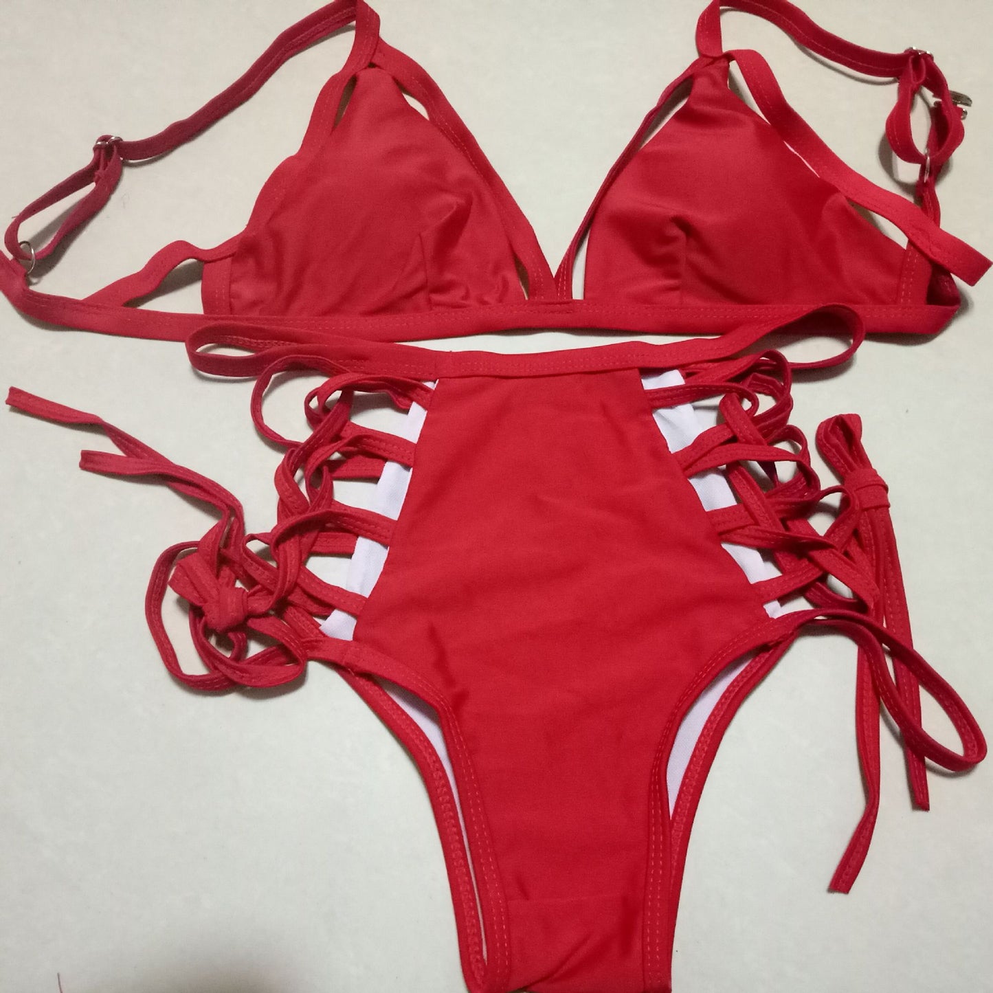 strap bikini split swimsuit