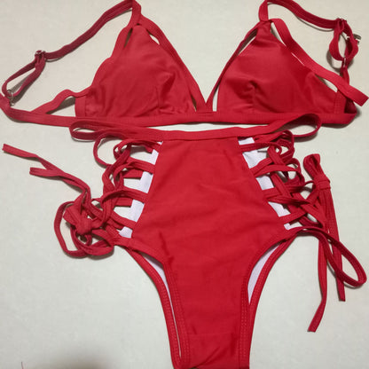 strap bikini split swimsuit