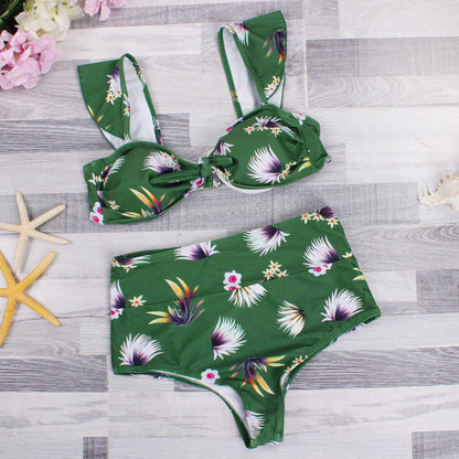 High-waisted printed bikini
