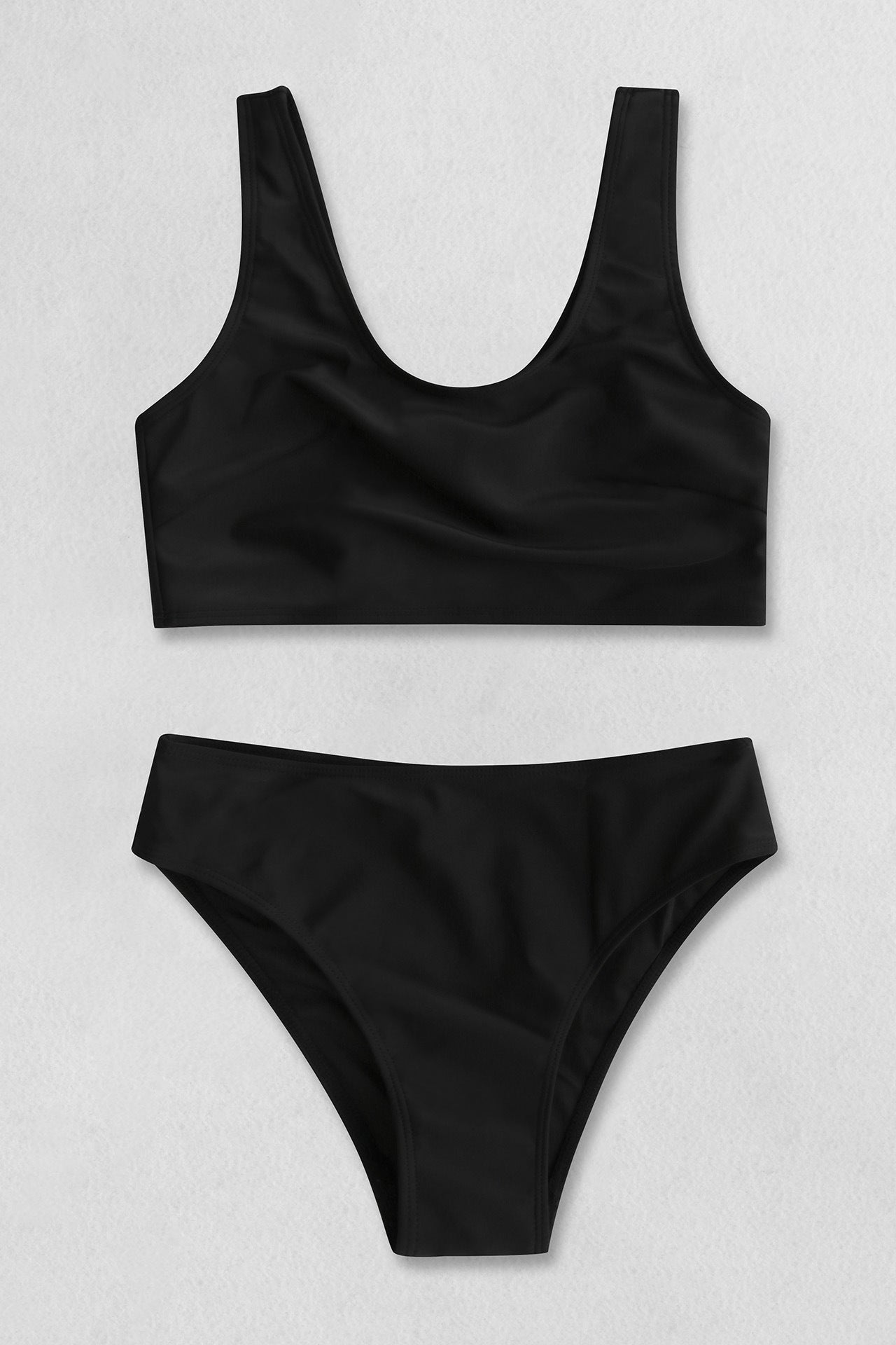 Black Navel Split Swimsuit
