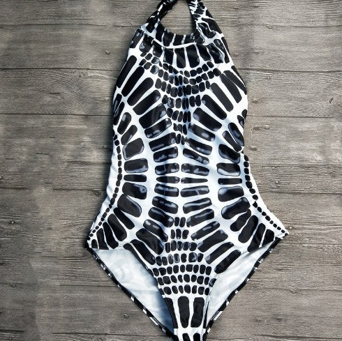 Backless Striped Swimsuit