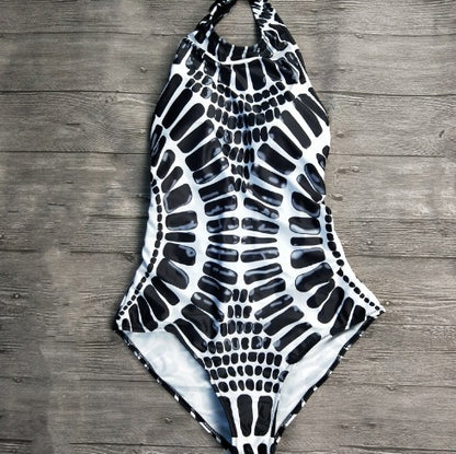 Backless Striped Swimsuit
