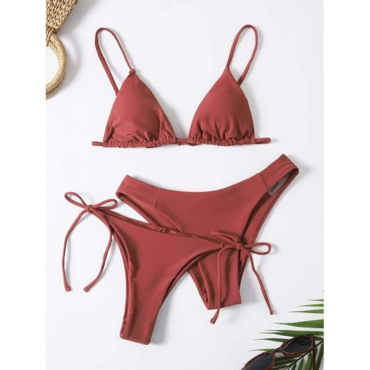 Explosive Bikini Solid Color Split Swimsuit Three-piece Set