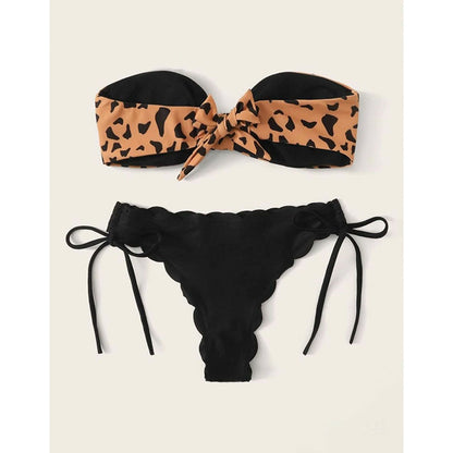 Leopard print split swimwear
