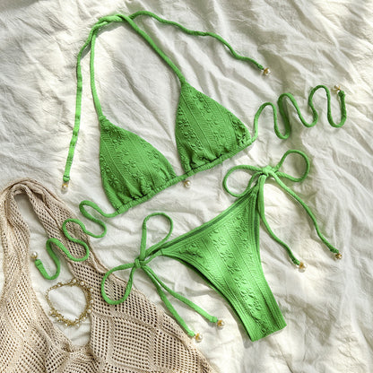 Halter Lace-up Bikini