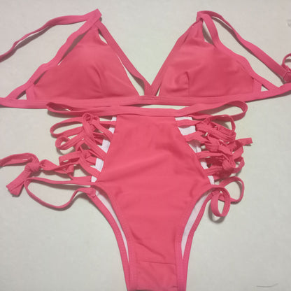 strap bikini split swimsuit