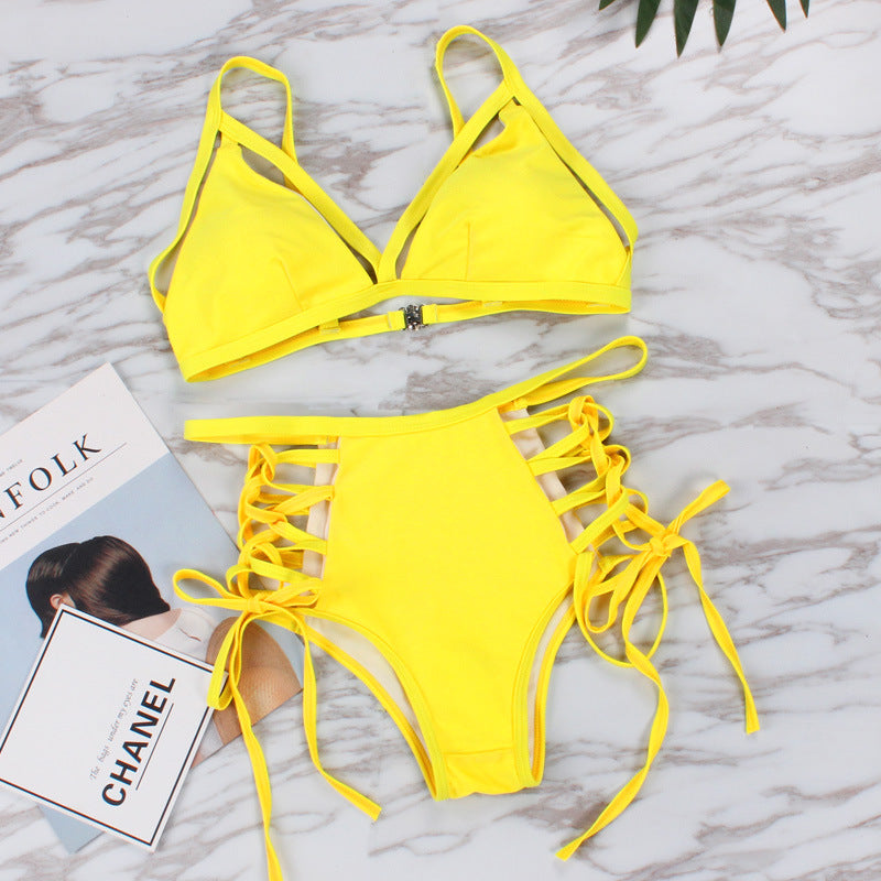 strap bikini split swimsuit