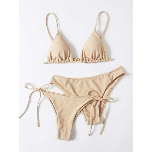 Explosive Bikini Solid Color Split Swimsuit Three-piece Set