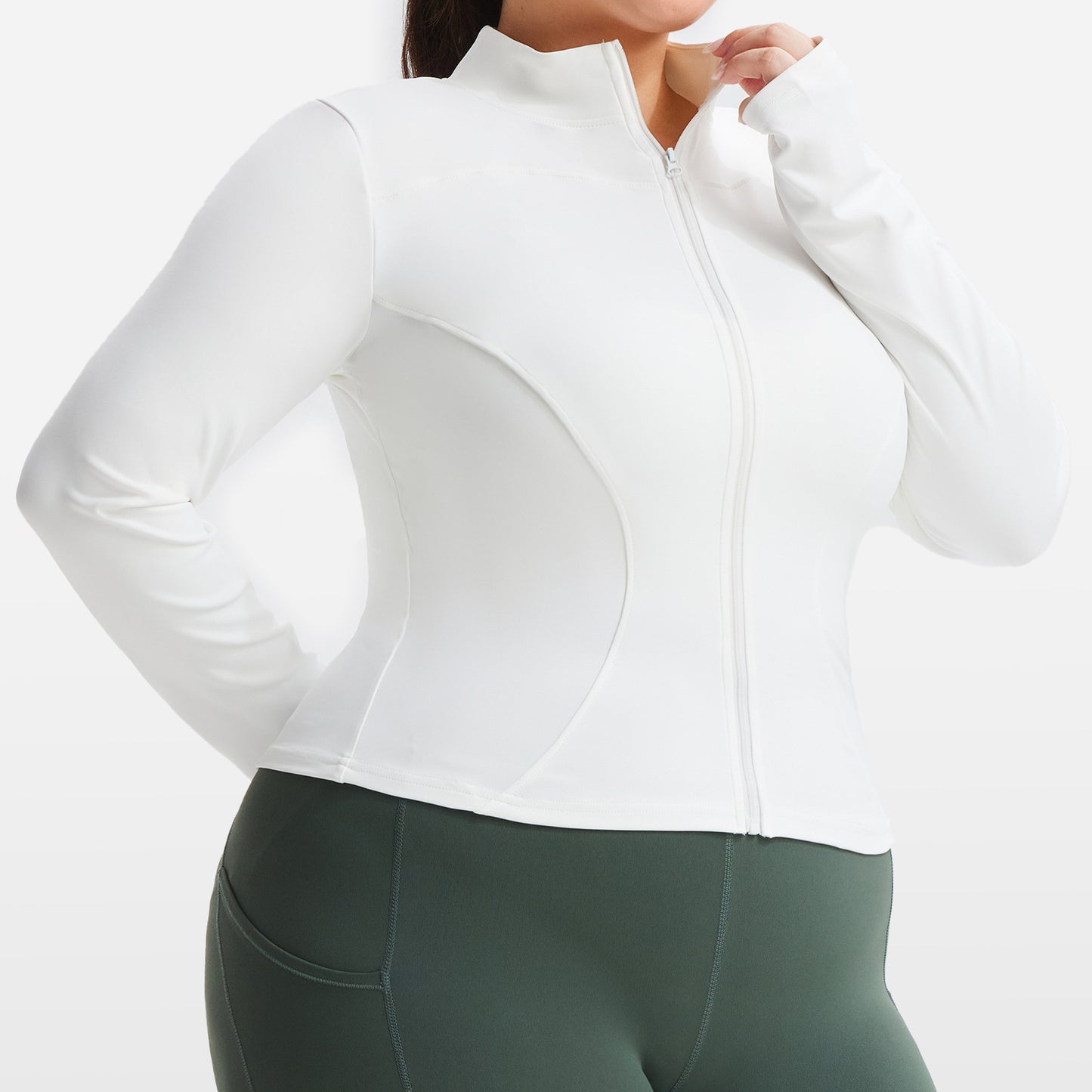 Large Size High Elastic Sports Sun Protection Jacket Long-sleeved Female Zipper Cardigan Jacket