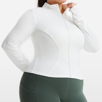 Large Size High Elastic Sports Sun Protection Jacket Long-sleeved Female Zipper Cardigan Jacket