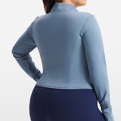 Large Size High Elastic Sports Sun Protection Jacket Long-sleeved Female Zipper Cardigan Jacket