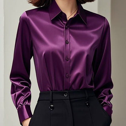 Professional Retro Unique Chic Purple Blouse Women Tops