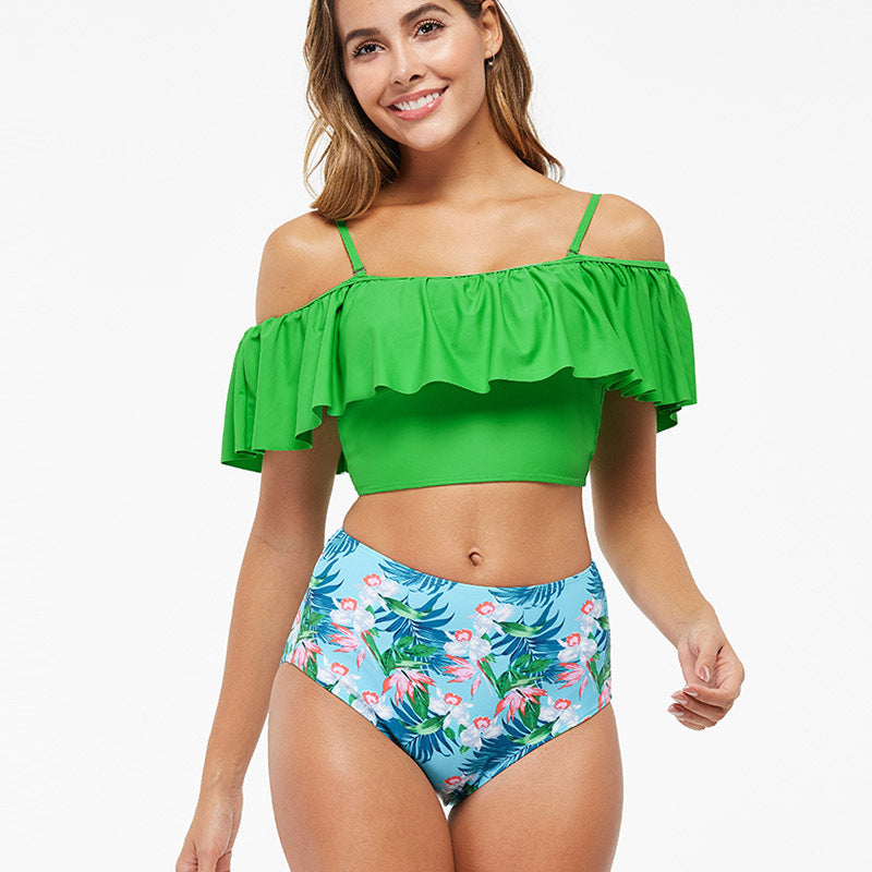 High-waisted Printed Swimsuit