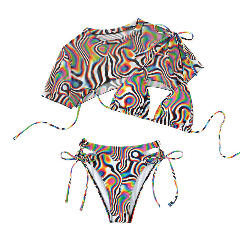 Rope Mesh Colorful Bikini