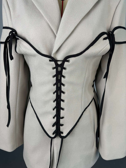 Women's Suit Collar Long-sleeved Woolen Coat