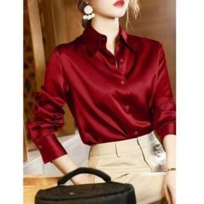 Professional Retro Unique Chic Purple Blouse Women Tops