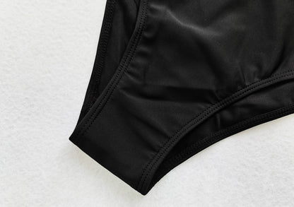 Black Navel Split Swimsuit